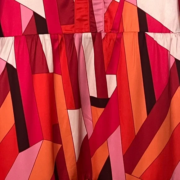 THML puff sleeve nwt multi color midi dress XL - Picture 4 of 7